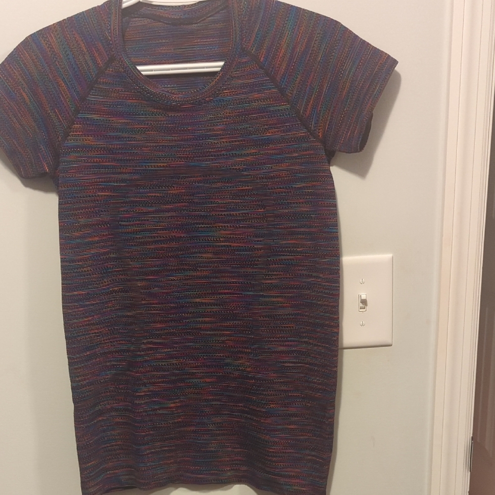 Multicolor Striped Short Sleeve Top